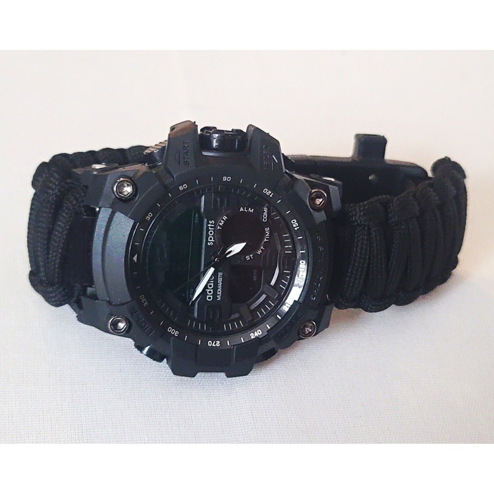 Addies Mudmarste MY-1605 Tactical Outdoor Sports Watch Paracord Strap Compass
